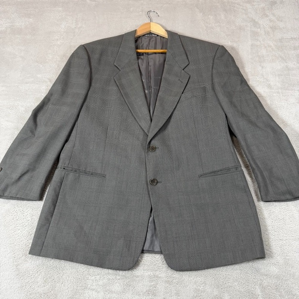 Vintage Mani Giorgio Armani Blazer Jacket Mens 42S Wool Glen Check Sport Coat